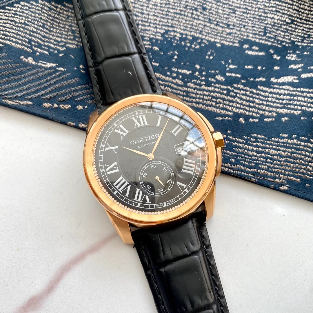 【Foreign trade import】💰1640! Cartier WSCA0003 series, front and rear sapphire mirrors allow you to read more clearly, imported calfskin, watch diameter 38 mm, folding buckle, deep waterproof, automatic movement, which can fully satisfy watch friends' preference for large dials, making it worth owning such a watch whether you like casual or business style!