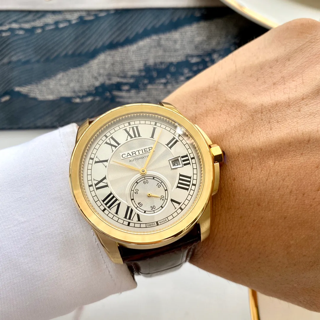 【Foreign trade import】💰1640! Cartier WSCA0003 series, front and rear sapphire mirrors allow you to read more clearly, imported calfskin, watch diameter 38 mm, folding buckle, deep waterproof, automatic movement, which can fully satisfy watch friends' preference for large dials, making it worth owning such a watch whether you like casual or business style!