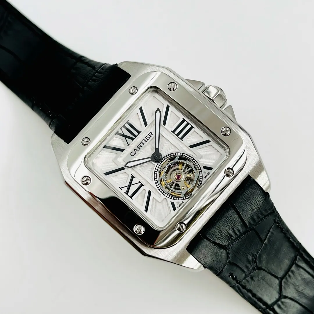 【Foreign trade import】💰1560! CARTIER-Cartier (Excellent, Exquisite, and Intelligent Work) Wrist Beauty and Style Type: Imported flywheel fully automatic mechanical movement, 316l fine steel case, reinforced and thickened mirror, cowhide strap with original folding buckle, case diameter 38.8 mm, thickness 11.5 mm (excellent), unique design, exquisite, wise style, noble and generous, aristocratic style