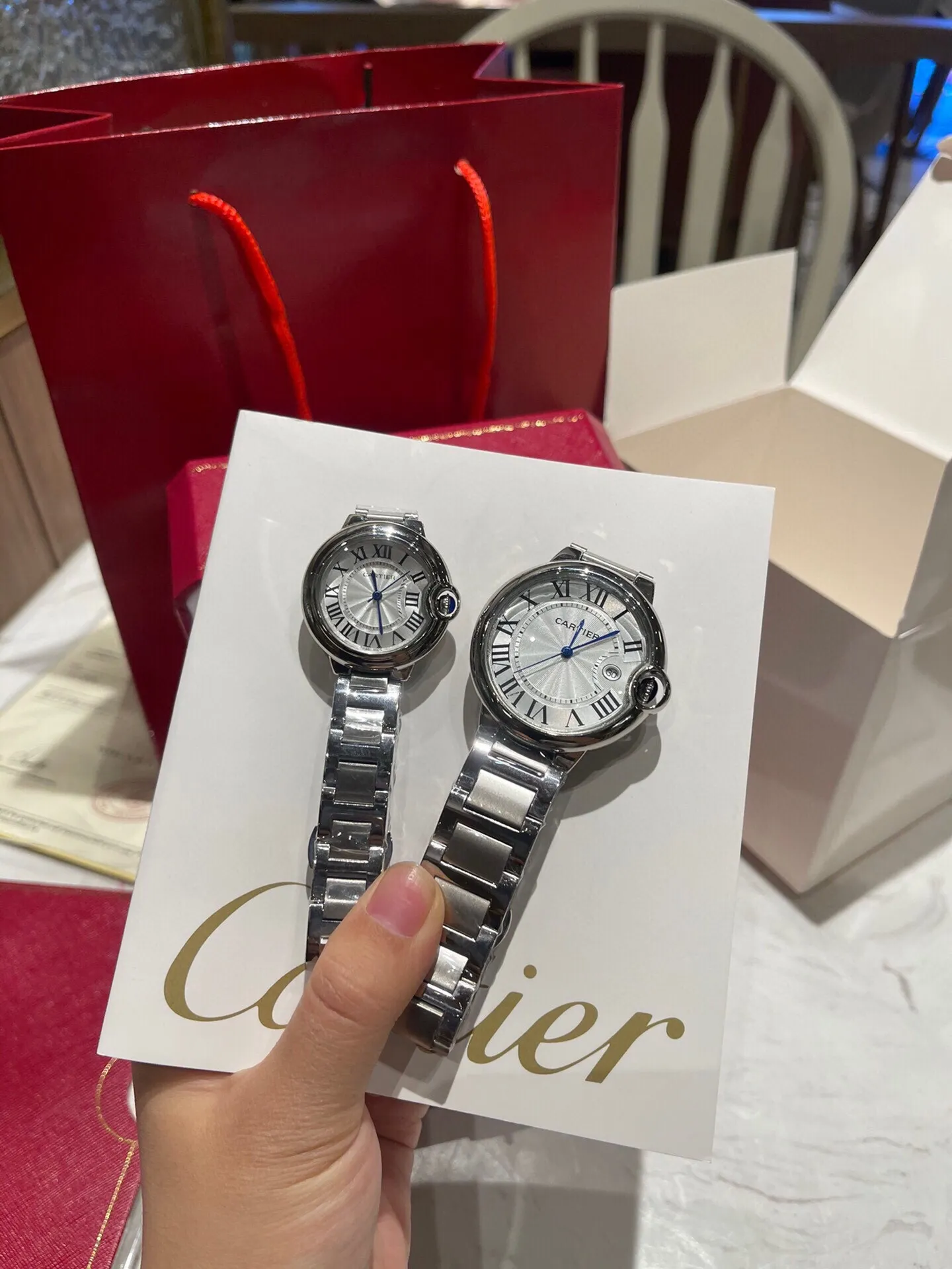 [High-end replica] 💰620 Couple model 💏 Cartier Blue Balloon! ! Stainless steel case, imported quartz movement! ! Convex coated mirror! ! Three sizes are available, 28mm 33mm 36mm for women and 42mm for men! !