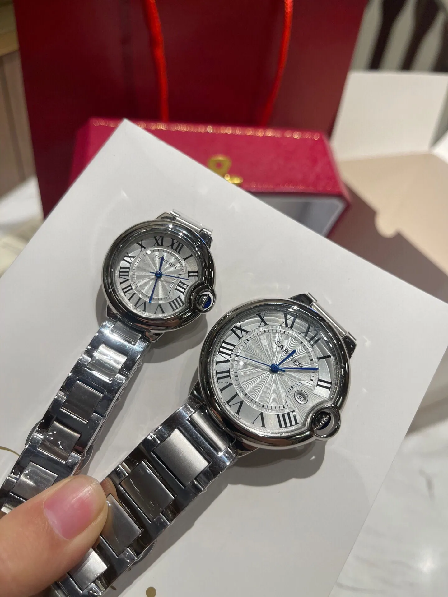 [High-end replica] 💰620 Couple model 💏 Cartier Blue Balloon! ! Stainless steel case, imported quartz movement! ! Convex coated mirror! ! Three sizes are available, 28mm 33mm 36mm for women and 42mm for men! !