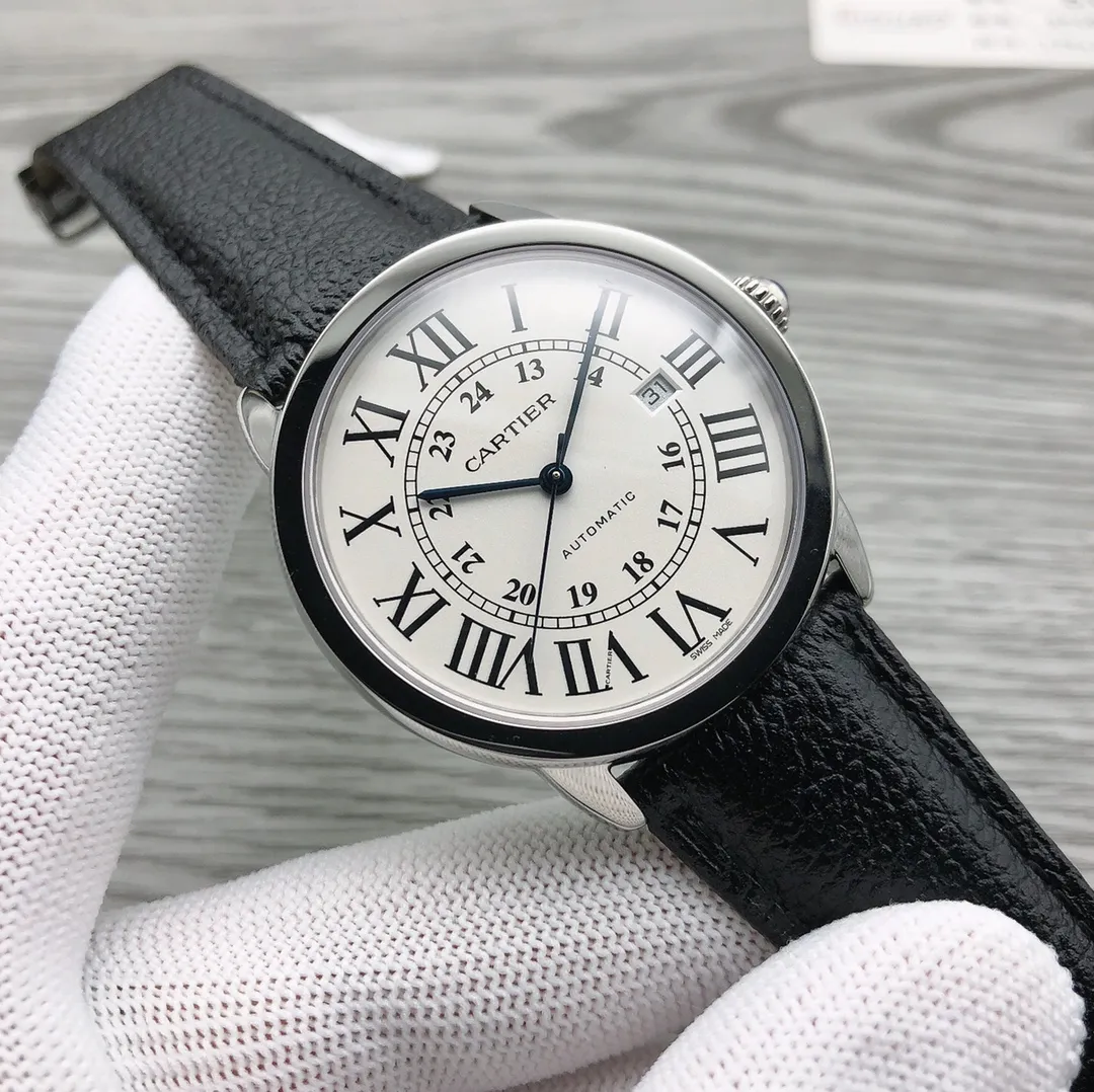 【Foreign trade import】💰3700! CARTIER Cartier 🎮London SOLO series men's model CARTIER W6701010 genuine mold opening, 9015 machine, with imported cowhide, 🎮sandblasting calendar, CNC deep processing handle inlaid with the same spinel gems as the genuine product, Mohs hardness reaches level nine. The buckle is original and the font is clear 🎮Sanjie exquisitely recommends men’s fine mechanical watches. Exquisite inheritance and real effects. SJ quality guarantee