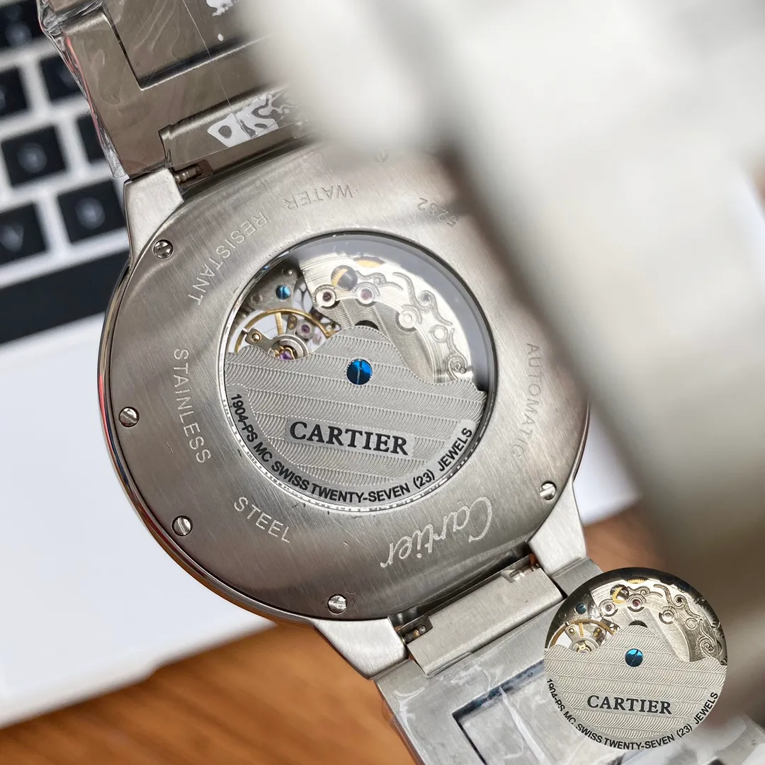 【Foreign trade import】💰1220! Cartier-CARTIER Type: Men's watch Case: 316 stainless steel (excellent workmanship) Strap: Imported calfskin/316 stainless steel (two options available) Movement: Advanced customized fully automatic mechanical movement (stable travel time) Material: Advanced reinforced coating mirror Size: diameter 44mm, thickness 13mm