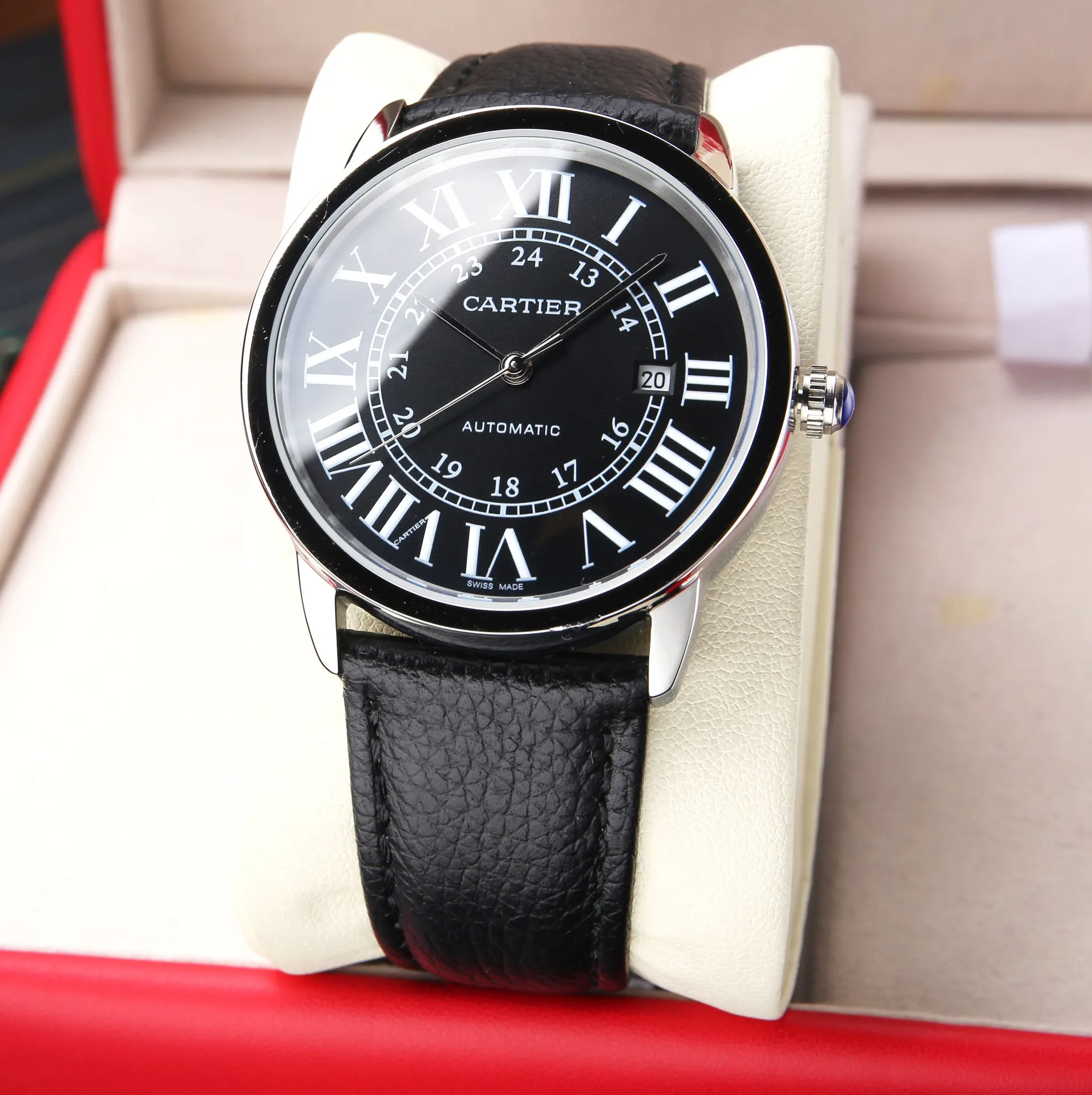 【High-end replica】💰1720! The 2022 new popular Cartier London series men's watch is newly launched [Movement] Equipped with a brand new Japanese original Citizen 8215 mechanical movement, zero repair, good reputation, accurate travel time, and good stability! [Case] ​​Made of 316 stainless steel, the CNC deeply processed handle is inlaid with the same white spinel as the genuine product. The Mohs hardness reaches nine levels, and it is equipped with a sapphire scratch-resistant mirror! The original version synchronizes the 42/11mm shell size [Strap] with original imported Italian crocodile leather pattern [Details] The three-pin model uses the same easy-to-use one-button ear-opening function as the original! This is a luxury and trendy darling, worthy of collection by men (focus on original and new machines) Don’t forget the original intention~, JH...!