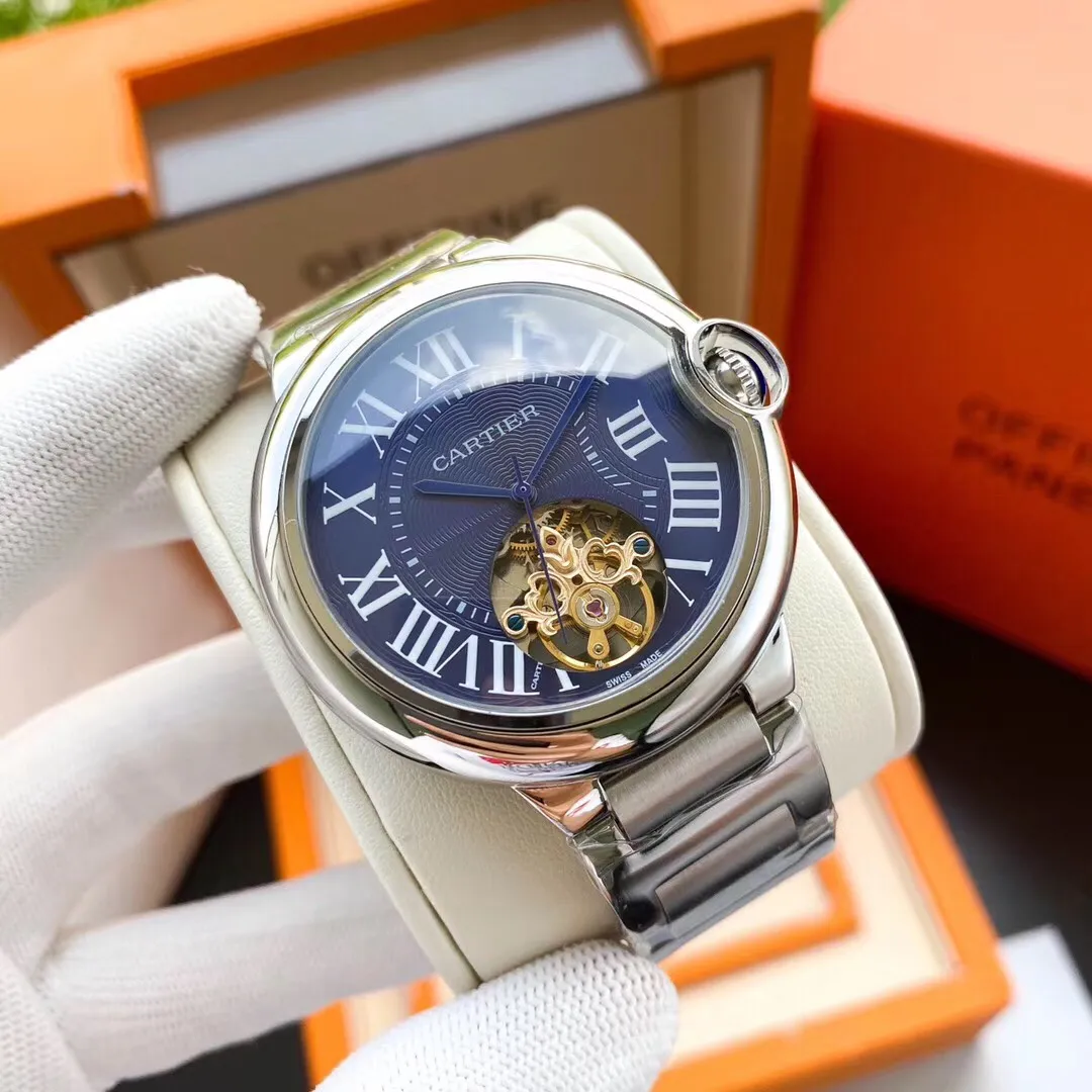 【Foreign trade import】💰1300! Cartier-Cartier ‼ ️Exquisite men's watch🌹🌹🌹Flywheel design, noble and gentlemanly style, excellent quality, hot selling all over the city. Using the top Swiss 2836 mechanical movement, top 316 fine steel case, imported calfskin strap, mineral super mirror, size 44/13🔥Top quality products are constantly produced🔥
