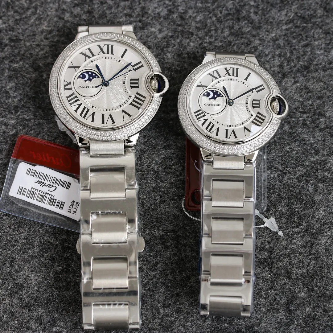 [Taiwan factory blue balloon star series 42, 37 real star functions, with 8217 Japanese movement, Swiss quartz 42, 37, 33, stars are fake functions] 🌹 Cartier blue balloon series, this series of watches is famous for its delicate style and elegant style in the Cartier watchmaking industry. Of course, this watch must have such characteristics. The color of the stainless steel case makes the watch as light as a balloon, and the blue crown seems to have disobediently deviated from the original planned trajectory, like a playful couple. The Roman numerals on the dial look retro and deep, decorated with guilloche patterns and sword-shaped hands. The entire watch gives people a delicate and considerate feel. Isn’t this what couples need? Built-in: Japanese Citizen fully automatic machine, water drop (fish eye bubble) sapphire glass mirror, highly waterproof, burnt steel blue pointer color, head curvature🎈