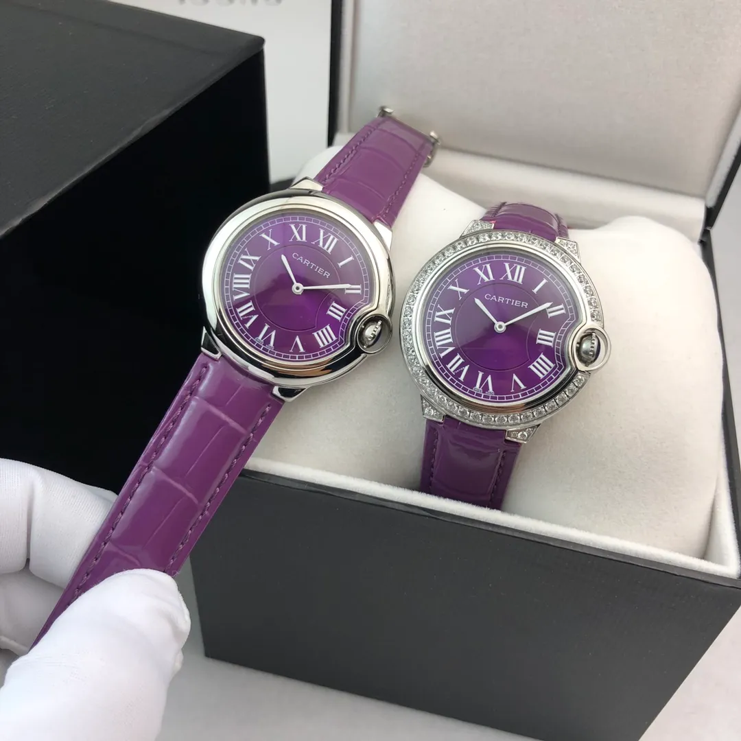 【Foreign trade import】💰840! Cartier - [CARTIER Blue Balloon Series Goddess Watch, very popular among goddesses, 316L fine steel case hand-set with diamonds, clean brushed metal dial, showing simple temperament, imported quartz movement, the latest and most pink color, super white hand, great appearance and temperament! Original folding clasp, size: 36mm...