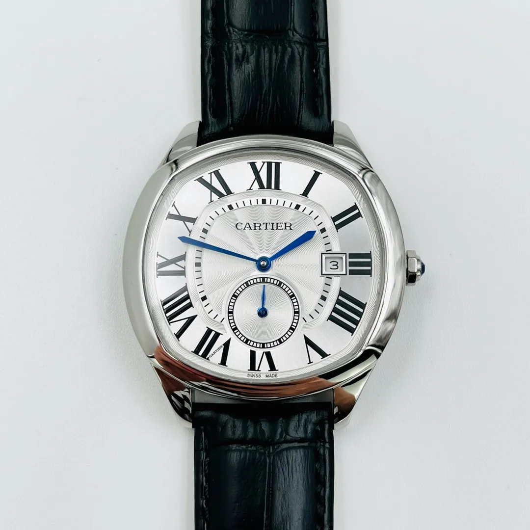 【Foreign trade import】💰1360! CARTIER - Cartier DRIVE DE CARTIER series WSNM0004 model, imported 2-pin half-date mechanical movement, 316L stainless steel case, mineral reinforced mirror, genuine cowhide strap with original folding buckle, case size: diameter 41 mm, thickness 10.2 mm, Z.W's outstanding production shows men's style