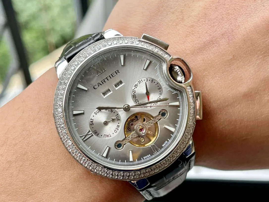 【High-end replica】💰1840! Cartier-Cartier ‼ ️🌹🌹🌹Exquisite men's watch, new multi-functional design, noble atmosphere, gentleman style, excellent quality, hot selling all over the city. Adopting fully automatic mechanical movement, top-grade 316 stainless steel case, imported calfskin strap, mineral super mirror, diameter 46mm🔥Top quality products are constantly produced🔥