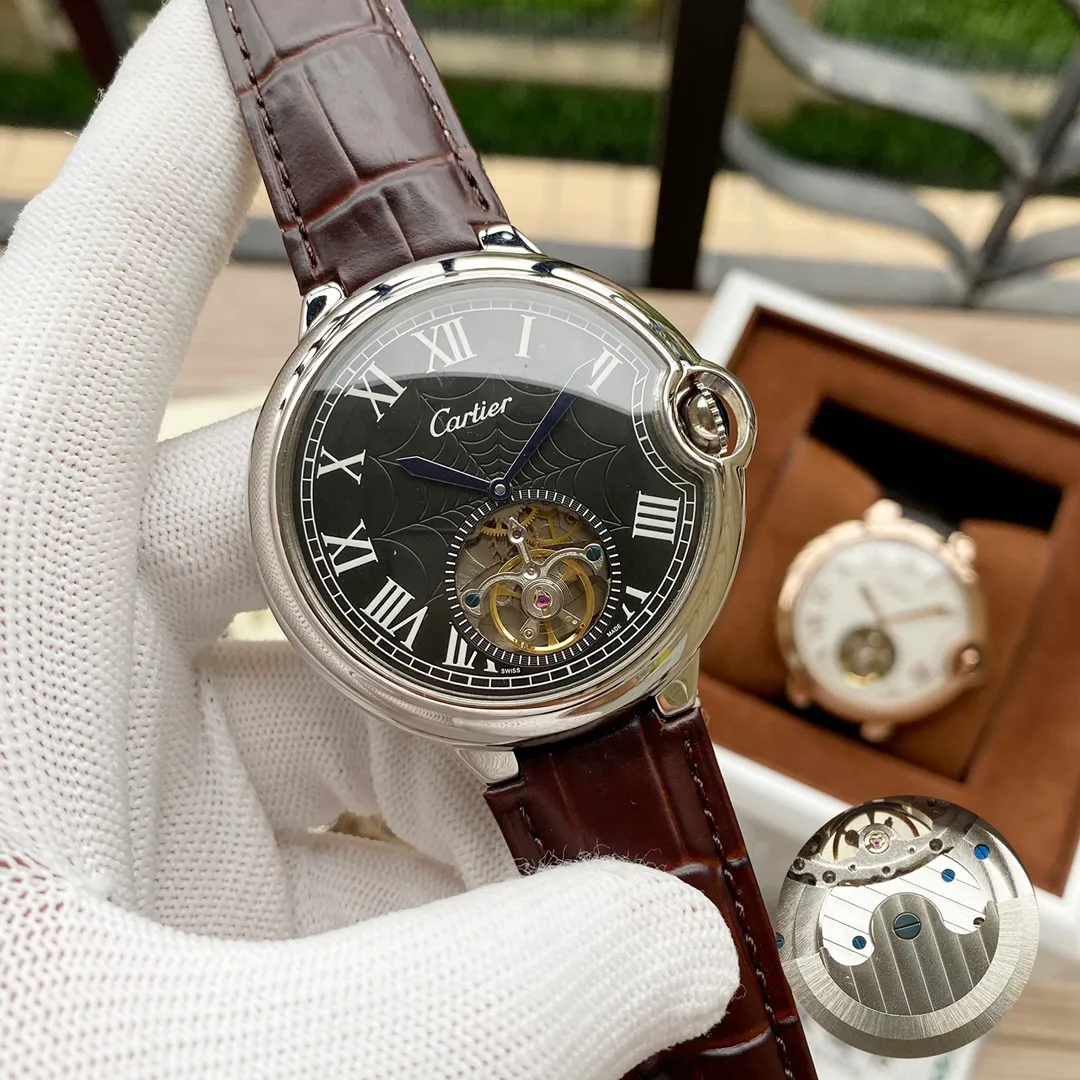 【High-end replica】💰1240! Cartier's premium men's watch has a simple two-hand flywheel design, noble atmosphere, gentlemanly style, excellent quality, and is selling well all over the city. Using fully automatic mechanical movement, top-grade 316 stainless steel case, imported calfskin strap, mineral super mirror, size 46*13