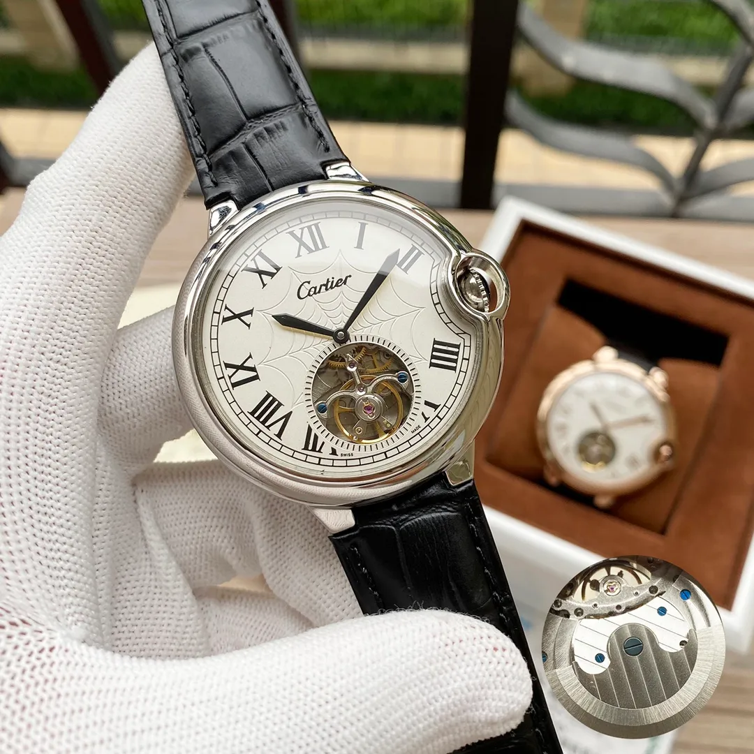 【High-end replica】💰1240! Cartier's premium men's watch has a simple two-hand flywheel design, noble atmosphere, gentlemanly style, excellent quality, and is selling well all over the city. Using fully automatic mechanical movement, top-grade 316 stainless steel case, imported calfskin strap, mineral super mirror, size 46*13