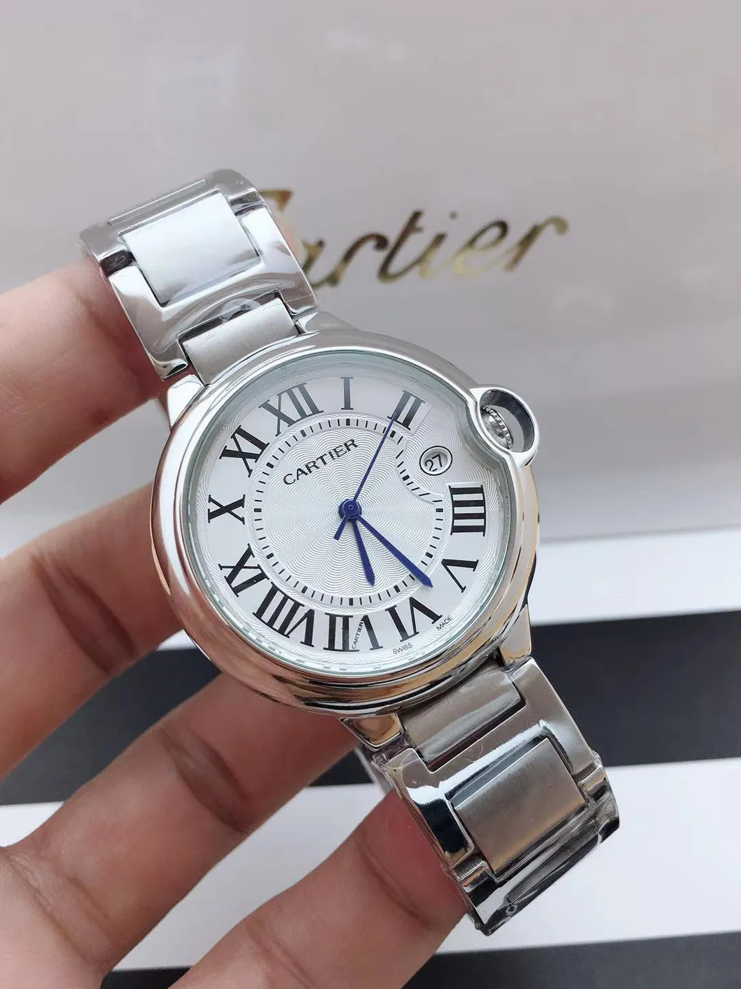 [High-end replica] 💰620 Couple model 💏 Cartier Blue Balloon! ! Stainless steel case, imported quartz movement! ! Convex coated mirror! ! Three sizes are available, 28mm 33mm 36mm for women and 42mm for men! !