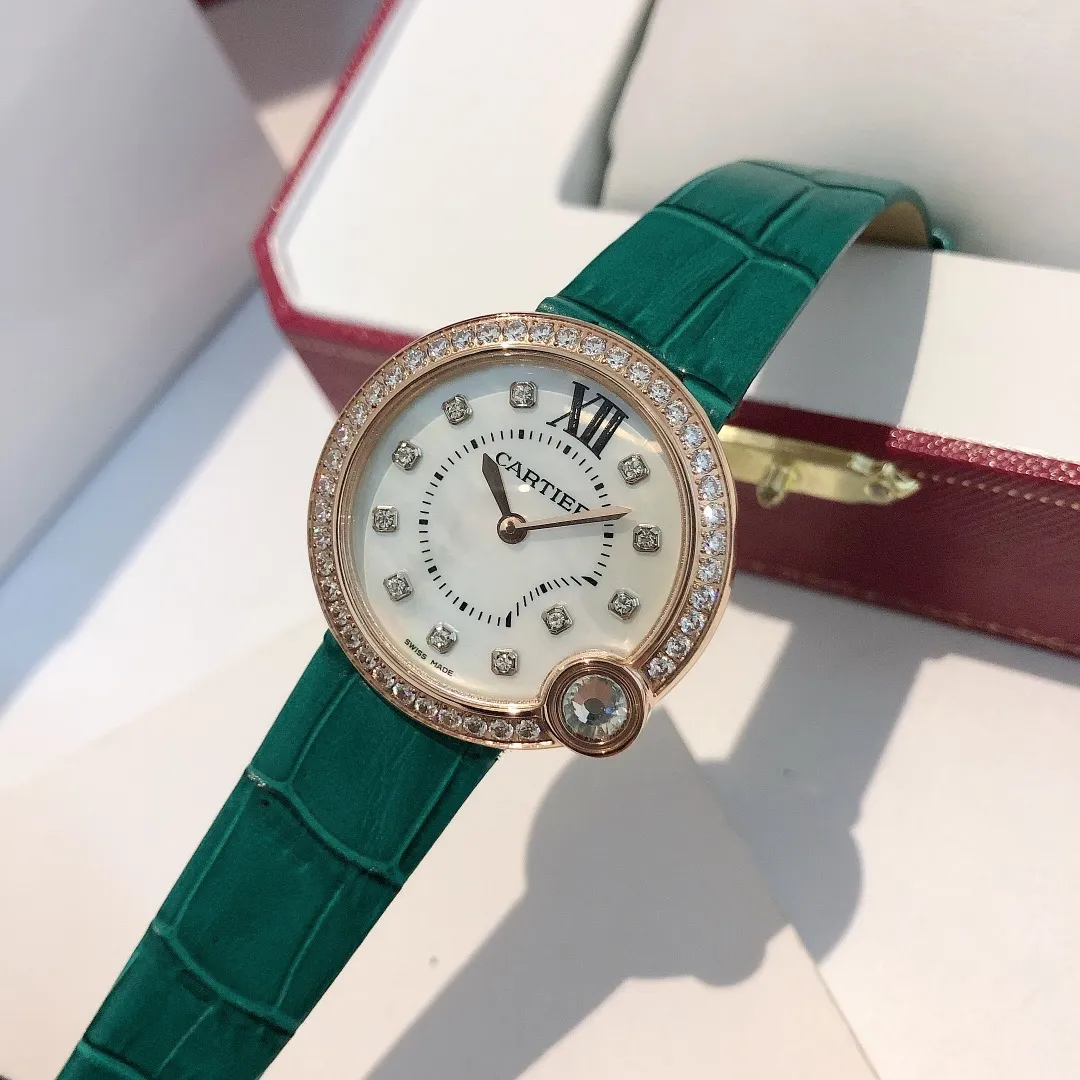 【Foreign Trade Import】💰1120 each! Cartier’s latest diamond studded surface series is even more noble! Size 30mm! Counter genuine synchronized version - 2019 new and most beautiful confession balloon, imported movement, fish-eye crystal glass dial, brilliant-cut rhombus diamond inlaid at 4 o'clock, 316L stainless steel case
