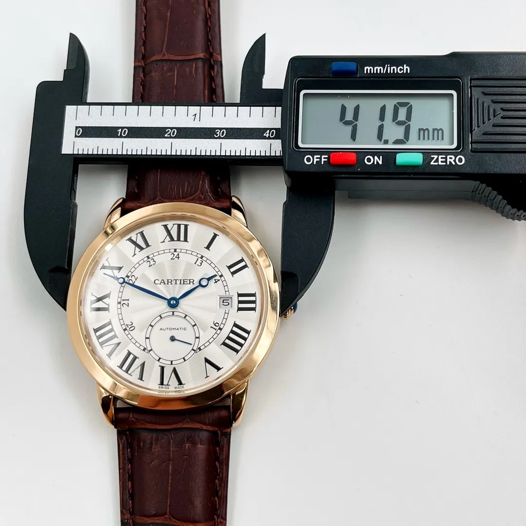 【Foreign trade import】💰1560! CARTIER - Cartier (Excellent, Exquisite and Intelligent Work) Wrist Beauty Style Type: Imported fully automatic mechanical movement, watch 316l stainless steel case, reinforced thickened mirror, cowhide strap with original folding buckle, case diameter 41.9 mm, thickness 10.5 mm (excellent), unique design, exquisite, wise style, noble and generous, aristocratic style