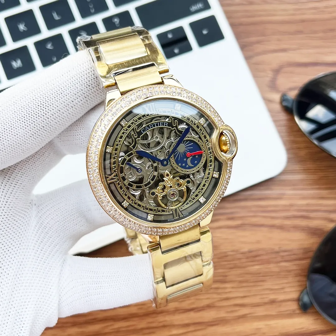 【Customized all-in-one machine】💰1920! Cartier-CARTIER Type: Men's watch Case: 316 stainless steel (excellent workmanship) Strap: Imported calfskin/316 stainless steel (two options available) Movement: Advanced customized fully automatic mechanical movement (stable travel time) Material: sapphire mirror Size: diameter 45mm, thickness 13mm