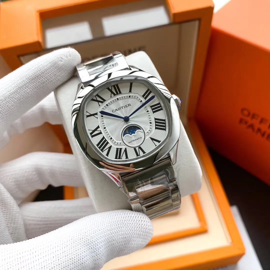 【Foreign trade import】💰1160! Cartier-Cartier ‼ ️The latest hot model, the Knight series, a premium pillow-shaped men's watch, follows Cartier's classic Roman dial and sword pointer display, and is equipped with a six-digit true moon phase design. It is a masculine work, unique, noble and luxurious, and gentlemanly. Adopting fully automatic mechanical movement, top-grade 316 stainless steel case, imported calfskin strap, mineral super mirror, size 42*12🔥Top quality products are constantly produced🔥