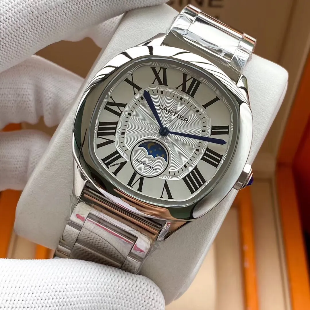 【Foreign trade import】💰1160! Cartier-Cartier ‼ ️The latest hot model, the Knight series, a premium pillow-shaped men's watch, follows Cartier's classic Roman dial and sword pointer display, and is equipped with a six-digit true moon phase design. It is a masculine work, unique, noble and luxurious, and gentlemanly. Adopting fully automatic mechanical movement, top-grade 316 stainless steel case, imported calfskin strap, mineral super mirror, size 42*12🔥Top quality products are constantly produced🔥