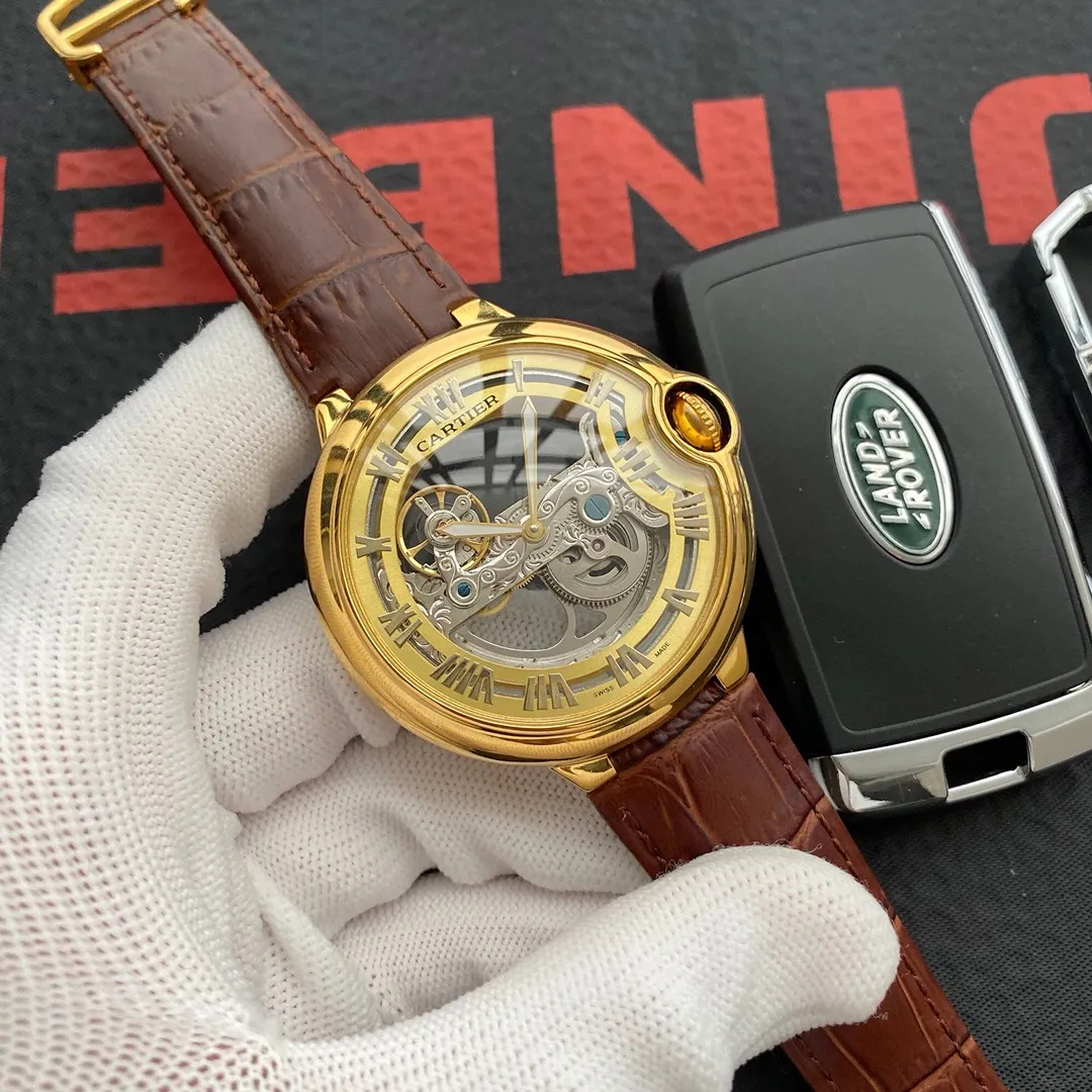 [Foreign trade import]💰1320 Cartier🔥Latest design🔥Fully hollow new product🎈🎈 [Type]: Fine men's watch [Strap]: 316 stainless steel strap [Movement]: Top fully automatic mechanical movement [Mirror]: Mineral strengthened glass (higher definition) Elegant taste Vast atmosphere Ingenuity A treasure for the wrist Size: diameter 43mm, thickness 12mm. Hot sale! Welcome to reprint!