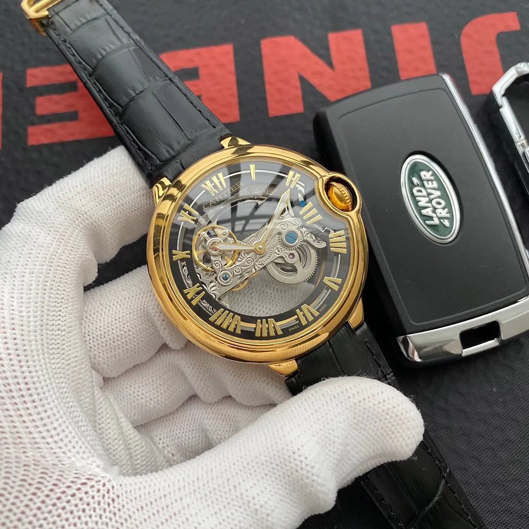 [Foreign trade import]💰1320 Cartier🔥Latest design🔥Fully hollow new product🎈🎈 [Type]: Fine men's watch [Strap]: 316 stainless steel strap [Movement]: Top fully automatic mechanical movement [Mirror]: Mineral strengthened glass (higher definition) Elegant taste Vast atmosphere Ingenuity A treasure for the wrist Size: diameter 43mm, thickness 12mm. Hot sale! Welcome to reprint!
