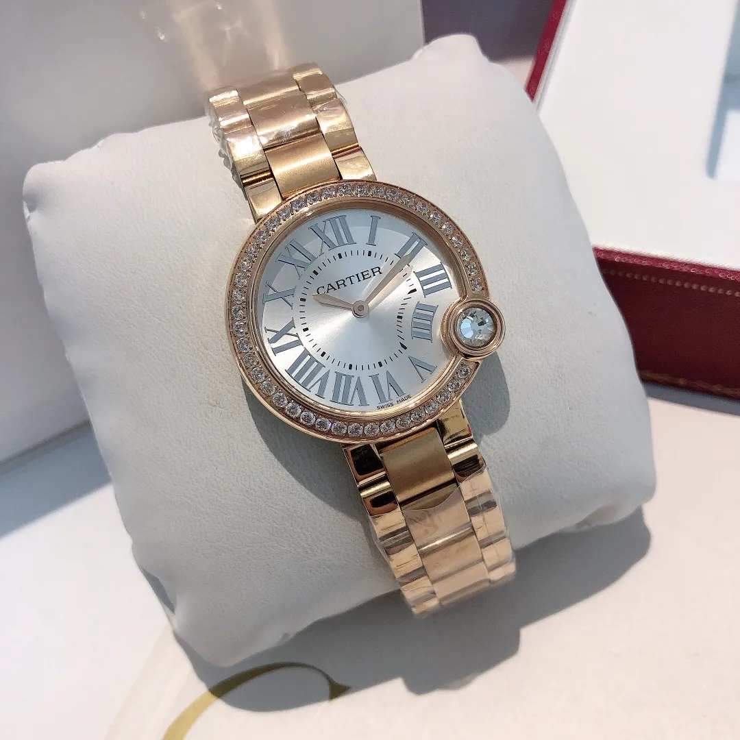 【Foreign trade import】💰1000! Cartier’s latest diamond studded surface series is even more noble! Size 30mm! Counter genuine synchronized version - 2019 new and most beautiful confession balloon, imported movement, fish-eye crystal glass dial, brilliant-cut rhombus diamond inlaid at 4 o'clock, 316L stainless steel case "MX real shot"