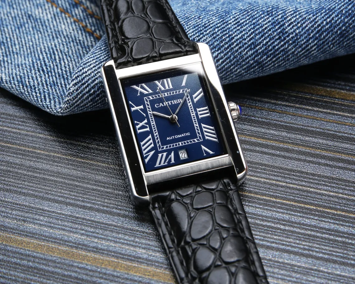 【Foreign trade import】💰2400! Cartier ⌚️CARTIER Tank Series Men's Mechanical Watch 💯 Brand new Citizen 8215 automatic mechanical movement, accurate travel time, 🅾️reworked 💯 316L stainless steel case with imitation machine workmanship, case size 31*41 💯 Anti-scratch sapphire glass mirror 💯 Crocodile pattern cowhide or frosted cowhide strap optional, with original folding buckle! Welcome to reprint! (Focus on original new machines) Don’t forget the original intention ~, JH...!