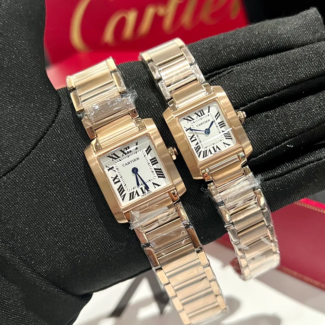 [High-end replica] 💰1160 each! Cartier French Tank Series TankFrancaise, Swiss quartz movement, 316L stainless steel case bracelet, sapphire mirror, sapphire bead crown, medium size: width 27mm, length 32mm, small size: width 21.2mm, length 25.7mm