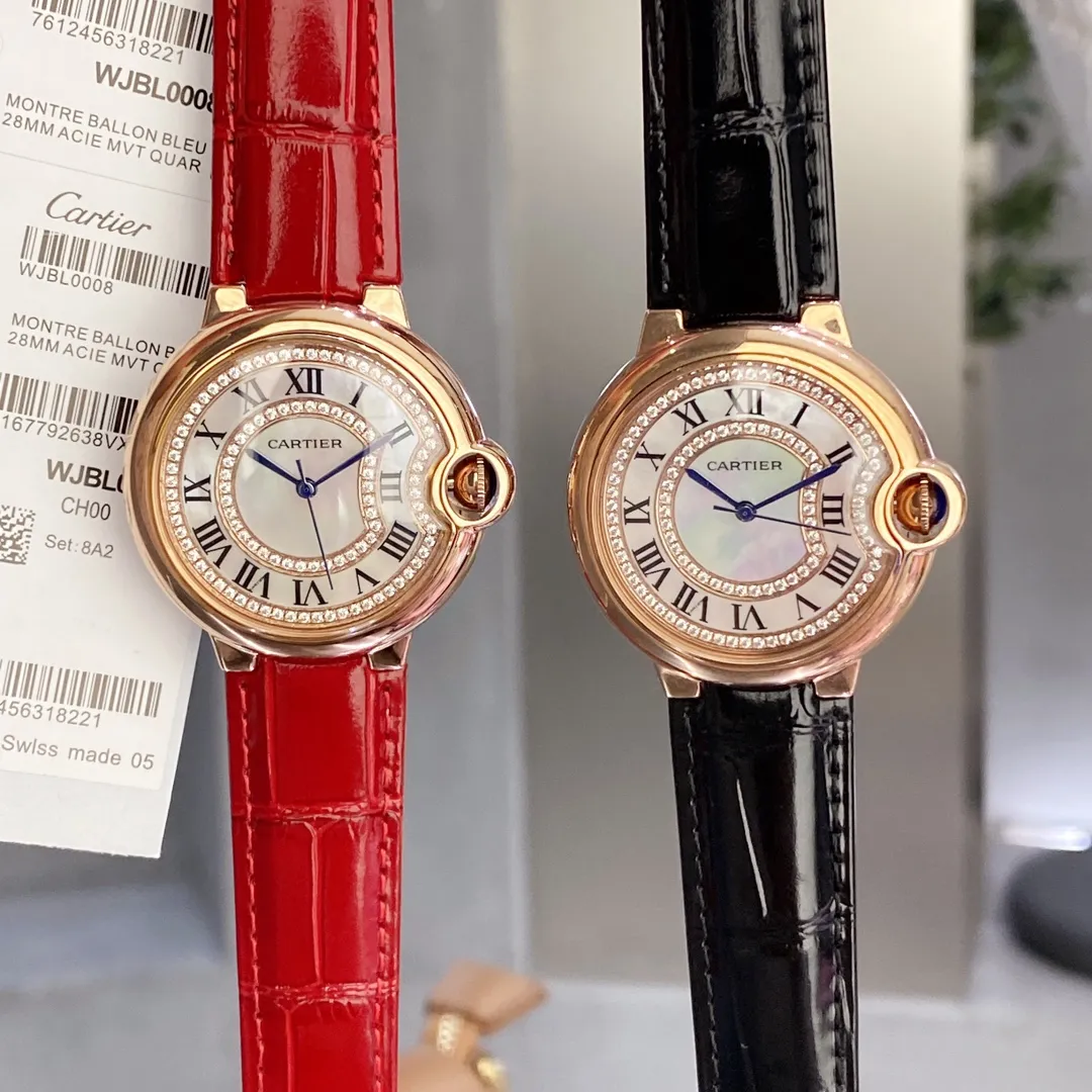 【High-end replica】💰1240! Cartier women's blue balloon luxury series, quartz watches are shipped in the same color [color], pearl shell surface, time flows, special cutting diamond 💎 inlaid ring, personality, perfect, equipped with original imported quartz movement, accurate travel time, Cartier original snap buckle, diameter 36mm, thickness 8mm "Please pay attention to the exclusive background for detailed shooting of the real thing"