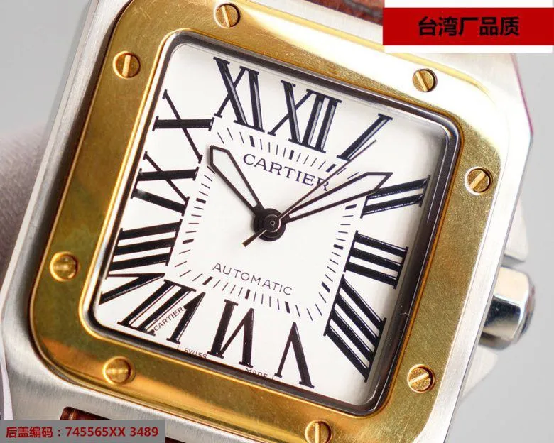 【Top Replica】💰3700! It took a year to create the original model of Cartier Santos. It has been continuously improved and improved, and it has finally been shipped‼ ️The Taiwan factory has always been striving for excellence in work style and continuously launched sales champions one after another. The sales volume is miraculous. The imported "tapered" sapphire mirror ➕Taiwan factory exclusive shell case (100% waterproof) Brand: Cartier (men's favorite) Type: Santos series (sales champion) Strap: Genuine cowhide strap Shell case: Used 316L stainless steel to create "water chestnut, curvature, spring sand, stitching", all with the same craftsmanship as the genuine product It cannot be polished to achieve this effect. Mirror: imported "tapered" sapphire glass (never scratched). Movement: top Swiss 7750 mechanical movement (zero repair). Size: diameter 42MM, thickness 11MM. Waterproof ring: all are made of the same color as the original. "Yellow" is not the black of other versions on the market. ⚠️Please look for the exclusive quality.