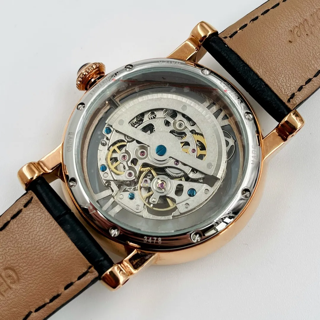 【Foreign trade import】💰1400! Cartier CARTIER Shi Lai Run's unique hollow design, rotating automatic drag in the middle, case size, diameter 42.2mm, thickness 12.9mm, fully automatic imported mechanical movement, arched ruthenium-plated reinforced mirror, 316l stainless steel case, imported cowhide strap with original folding buckle, Z.W's tall design shows your charm.
