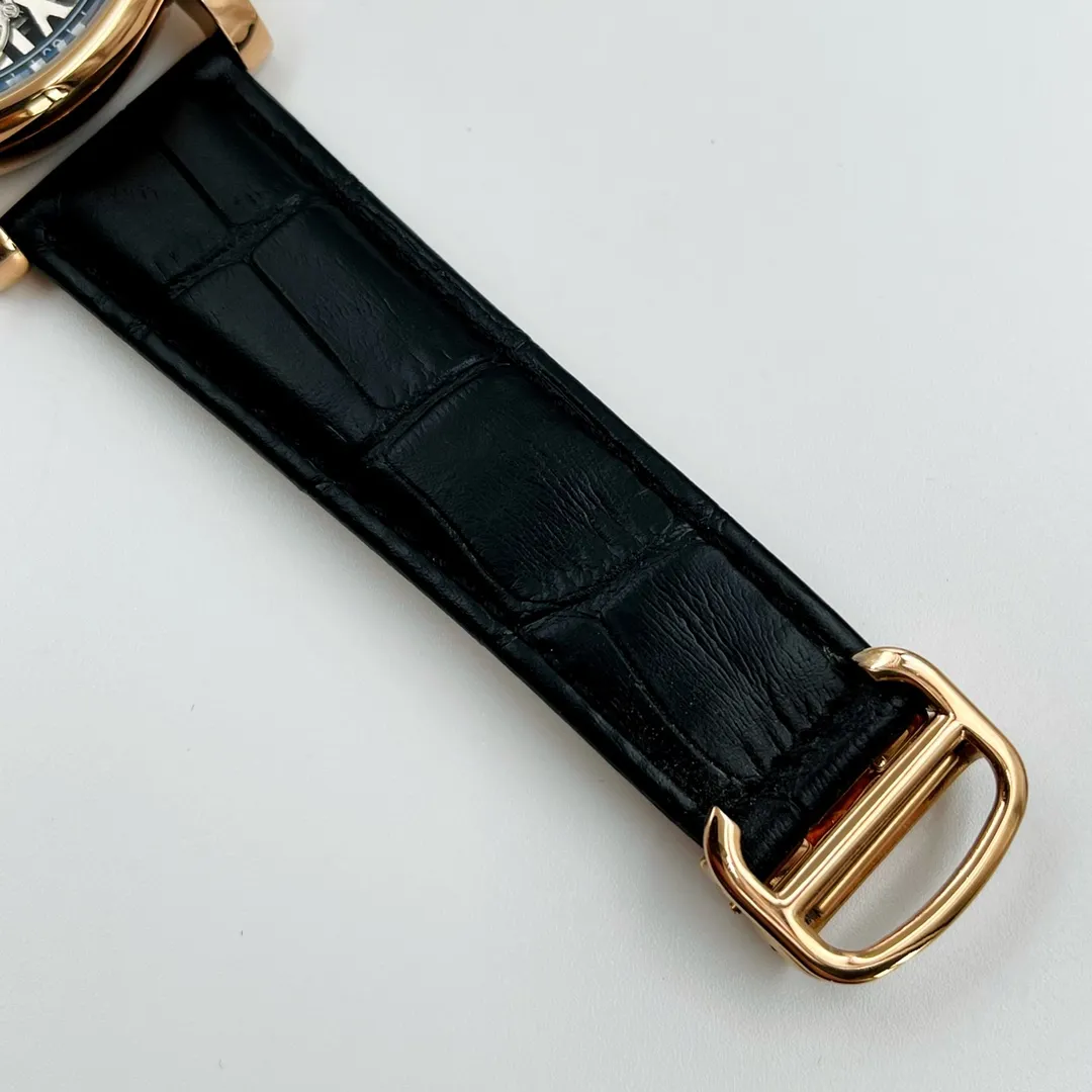 【Foreign trade import】💰1400! Cartier CARTIER Shi Lai Run's unique hollow design, rotating automatic drag in the middle, case size, diameter 42.2mm, thickness 12.9mm, fully automatic imported mechanical movement, arched ruthenium-plated reinforced mirror, 316l stainless steel case, imported cowhide strap with original folding buckle, Z.W's tall design shows your charm.