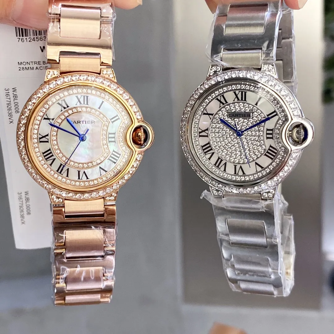 【High-end replica】💰1240! Cartier women's blue balloon luxury series, quartz watches are shipped in the same color [color], pearl shell surface, time flows, special cutting diamond 💎 inlaid ring, personality, perfect, equipped with original imported quartz movement, accurate travel time, Cartier original snap buckle, diameter 36mm, thickness 8mm "Please pay attention to the exclusive background for detailed shooting of the real thing"