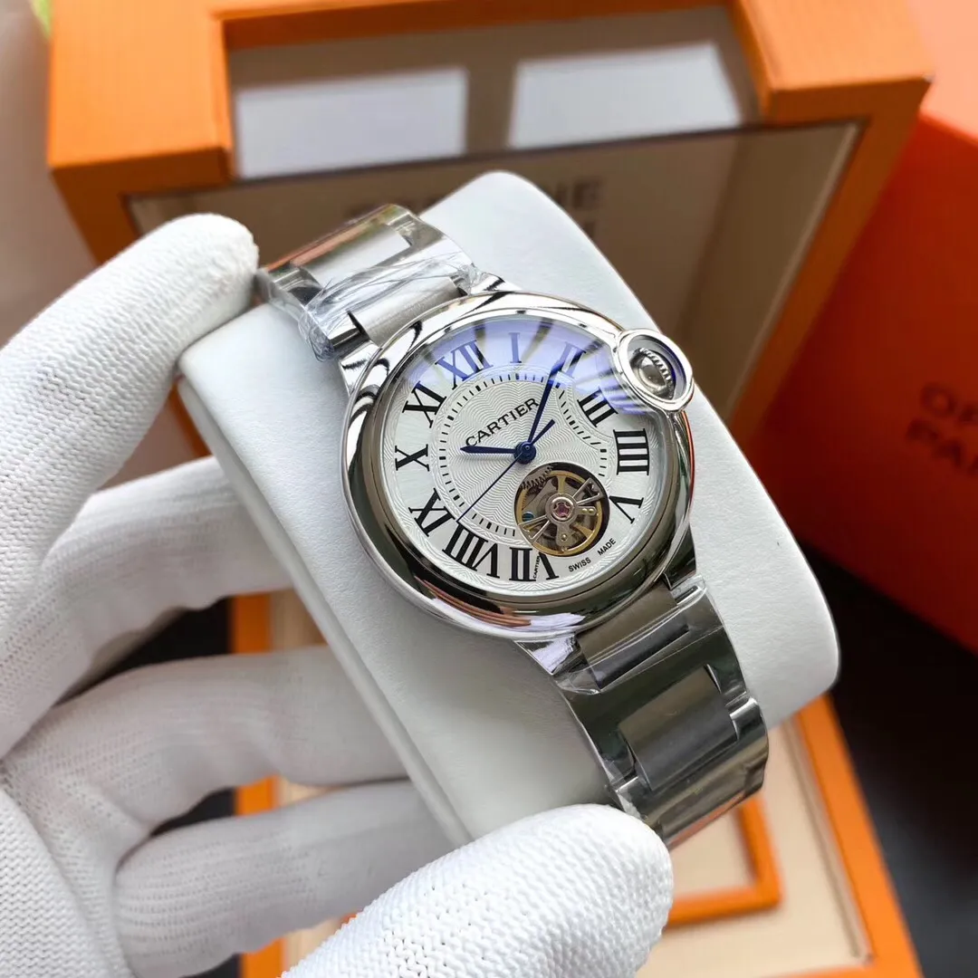 【Foreign trade import】💰1320! The Cartier Blue Balloon series and tourbillon mechanical women's watches are now on the market, exuding fashionable beauty. The operation of the movement flywheel is clear at a glance, showing nobility and luxury. Paired with imported Italian calfskin, it perfectly blends classicity and innovation. The diameter is 36mm wide and the thickness is 11mm🔥The top products are constantly produced🔥