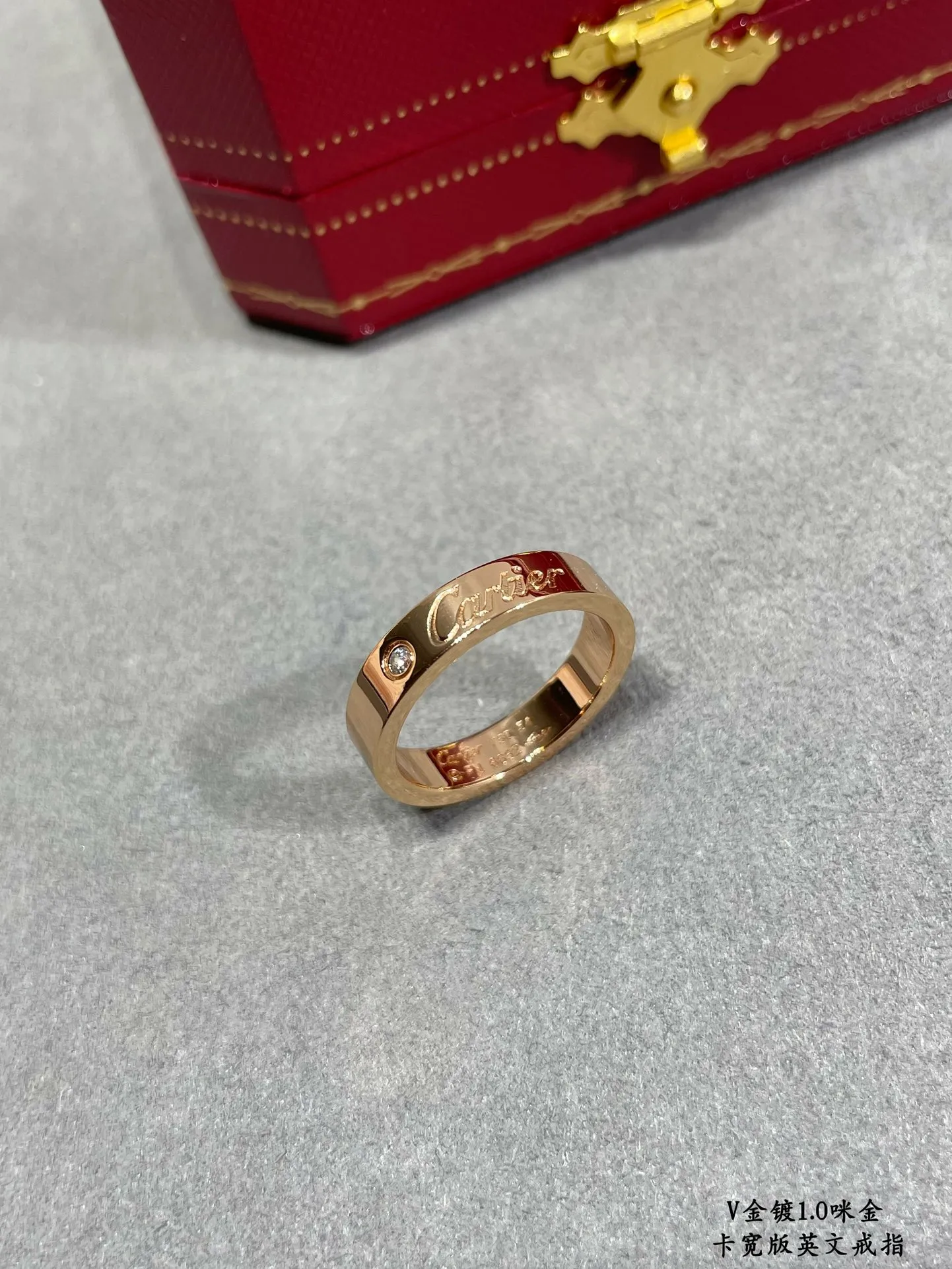 【High Quality】💰440! Cartier CNC wide version English ring💍The most popular ring💍💋💄 Timeless classic, very popular in recent years, high-end, high-carbon diamond micro-inlay material, same craftsmanship, different price, real gold texture