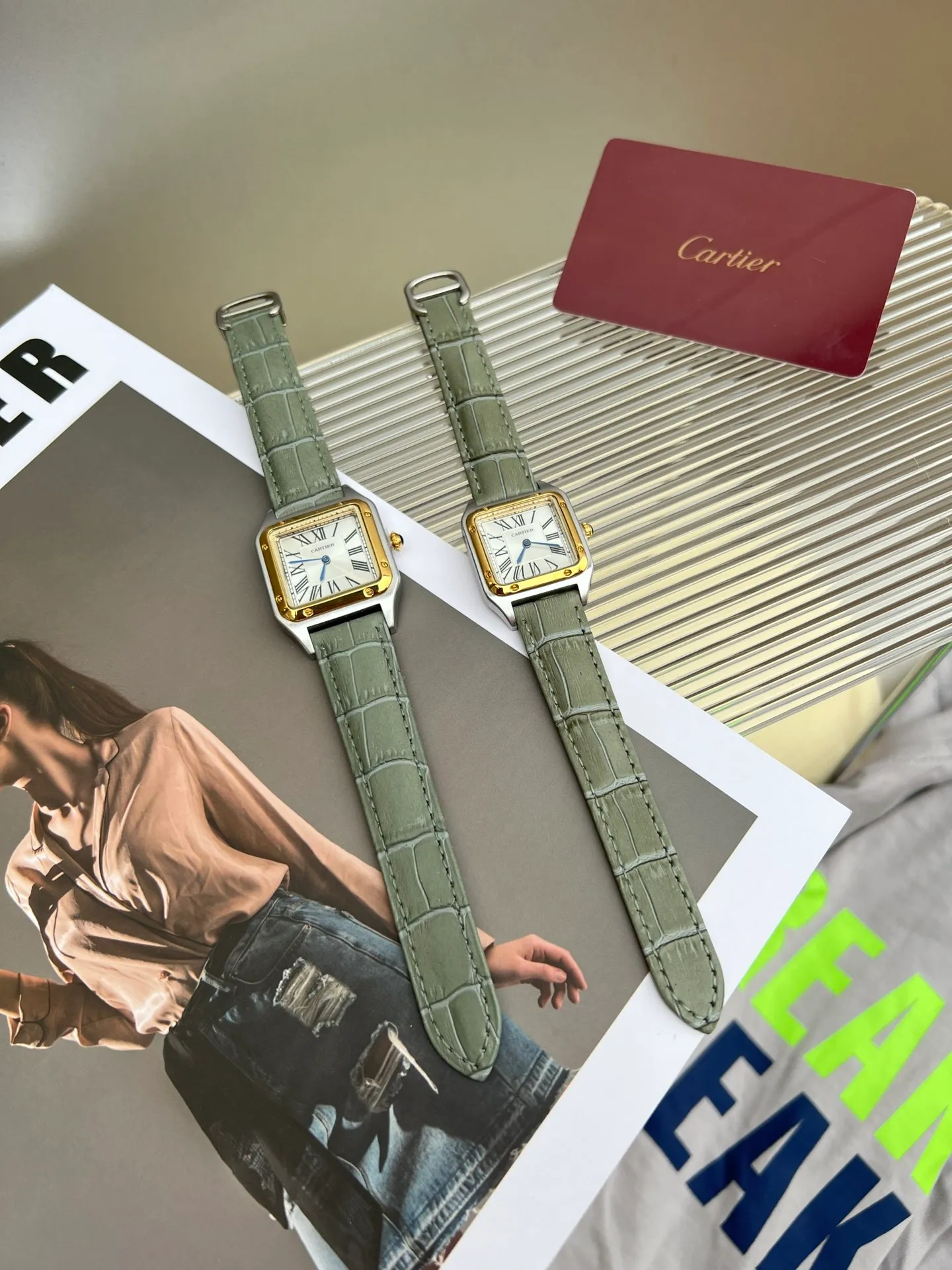 [High-end replica] 💰1040 each! Cartier Santos Couple 👫 Exclusively recommended Cartier, Santos, new ultra-thin dial, screw bottom cover, original buckle ~ Size: small size 38*27.5, large size 43.5*31.4~~