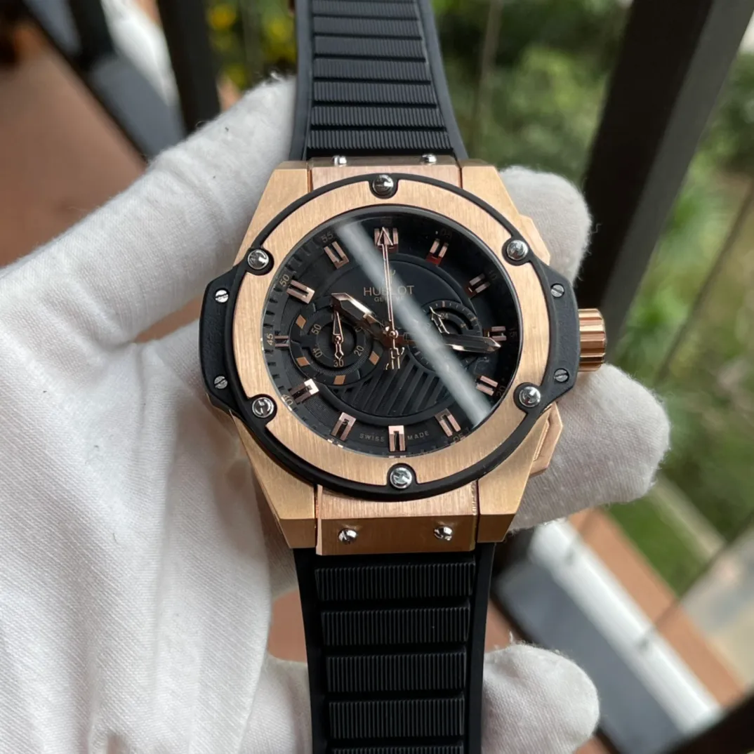 【Foreign trade import】💰1360! Hublot (Hengbao) [Series]: BIG BANG series [Strap]: Malaysian fragrant rubber strap [Movement]: VK quartz movement imported from Japan (zero error and zero repair) [Mirror]: Mineral-strengthened glass (higher definition) Elegant taste Vast and majestic Ingenuity A treasure for the wrist Size: 46mm in diameter and 12mm thick Hot on the market! Welcome to reprint!