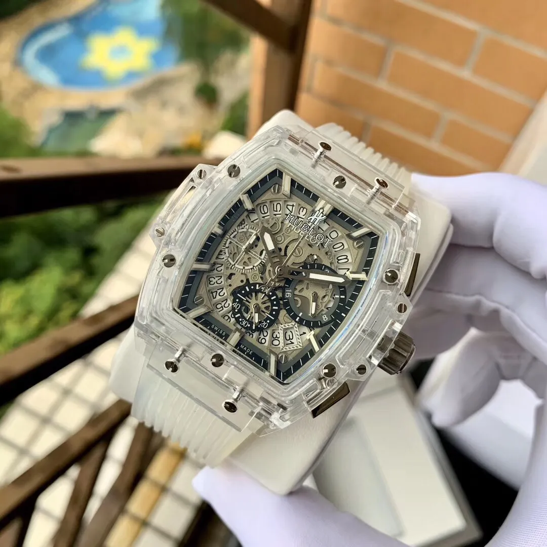 【Foreign trade import】💰1200! Hublot-Hublot ‼ ️Big Bang Unico magic transparent watch, equipped with running seconds quartz movement, fully transparent men's watch original Xin plexiglass transparent case, fashionable and fashionable male trendy item [bad smile] Please look for exclusive quality! ! 🔥Top quality products are constantly produced🔥