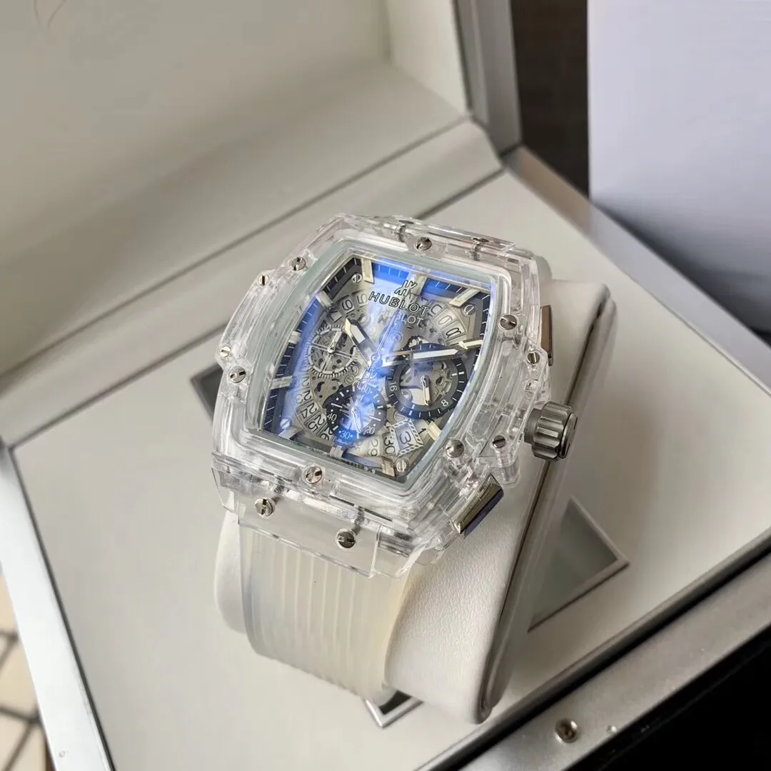 【Foreign trade import】💰1200! Hublot-Hublot ‼ ️Big Bang Unico magic transparent watch, equipped with running seconds quartz movement, fully transparent men's watch original Xin plexiglass transparent case, fashionable and fashionable male trendy item [bad smile] Please look for exclusive quality! ! 🔥Top quality products are constantly produced🔥