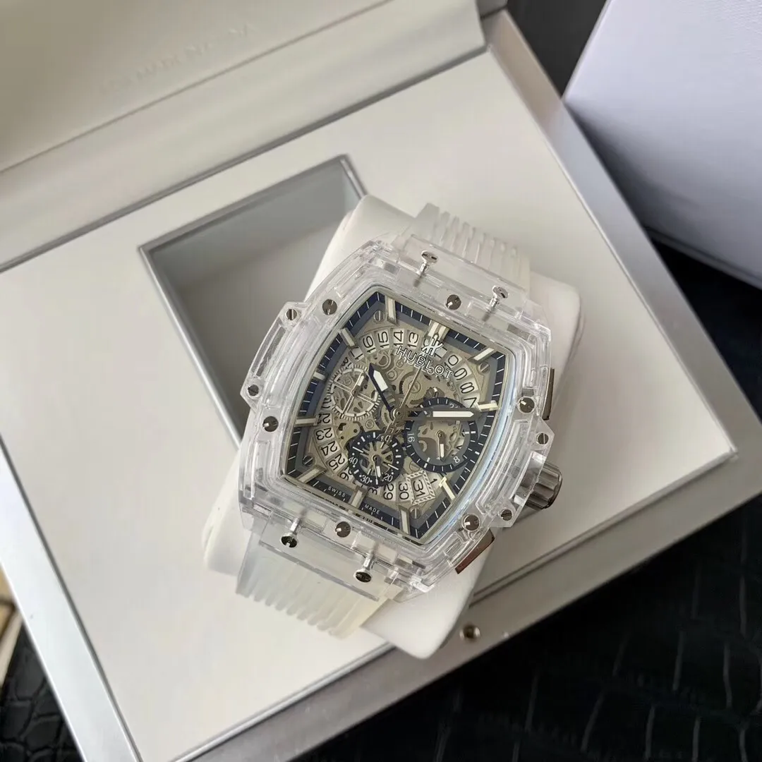 【Foreign trade import】💰1200! Hublot-Hublot ‼ ️Big Bang Unico magic transparent watch, equipped with running seconds quartz movement, fully transparent men's watch original Xin plexiglass transparent case, fashionable and fashionable male trendy item [bad smile] Please look for exclusive quality! ! 🔥Top quality products are constantly produced🔥