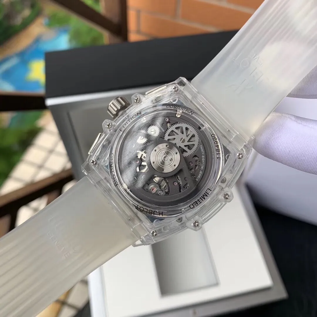 【Foreign trade import】💰1200! Hublot-Hublot ‼ ️Big Bang Unico magic transparent watch, equipped with running seconds quartz movement, fully transparent men's watch original Xin plexiglass transparent case, fashionable and fashionable male trendy item [bad smile] Please look for exclusive quality! ! 🔥Top quality products are constantly produced🔥