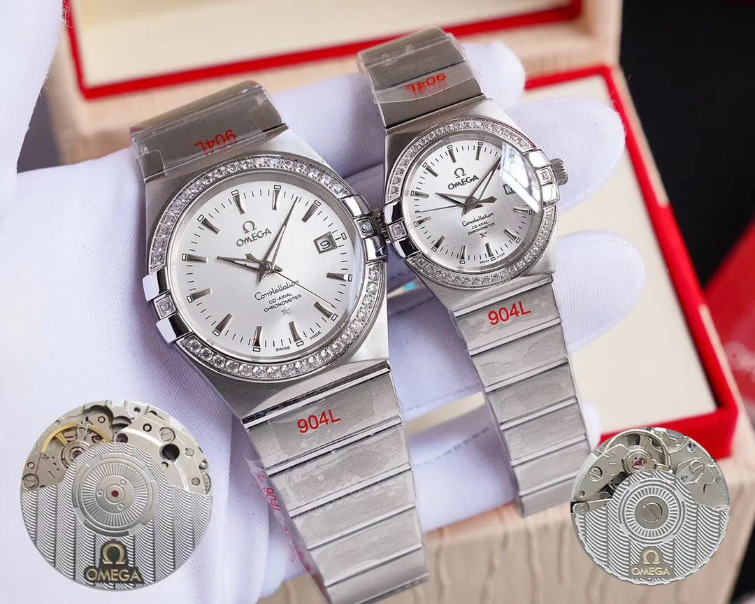 [High-end replica] 💰1920 one! OMEGA-OMEGA‼ The Constellation series displays a timeless and charming design concept with its famous "Griffes" and eye-catching dial. Elegant "Clous de Paris" literal design, calendar display function at 3 o'clock. Men's model: built-in imported 9015 movement mechanical (zero repair). Female model: built-in imported 9015 movement mechanical (zero repair)...Swiss quality 100% super waterproof luminous sapphire glass back design, size male 38mmx10.5, female 27mmx10.5 🔥Top product Excellent products 🔥