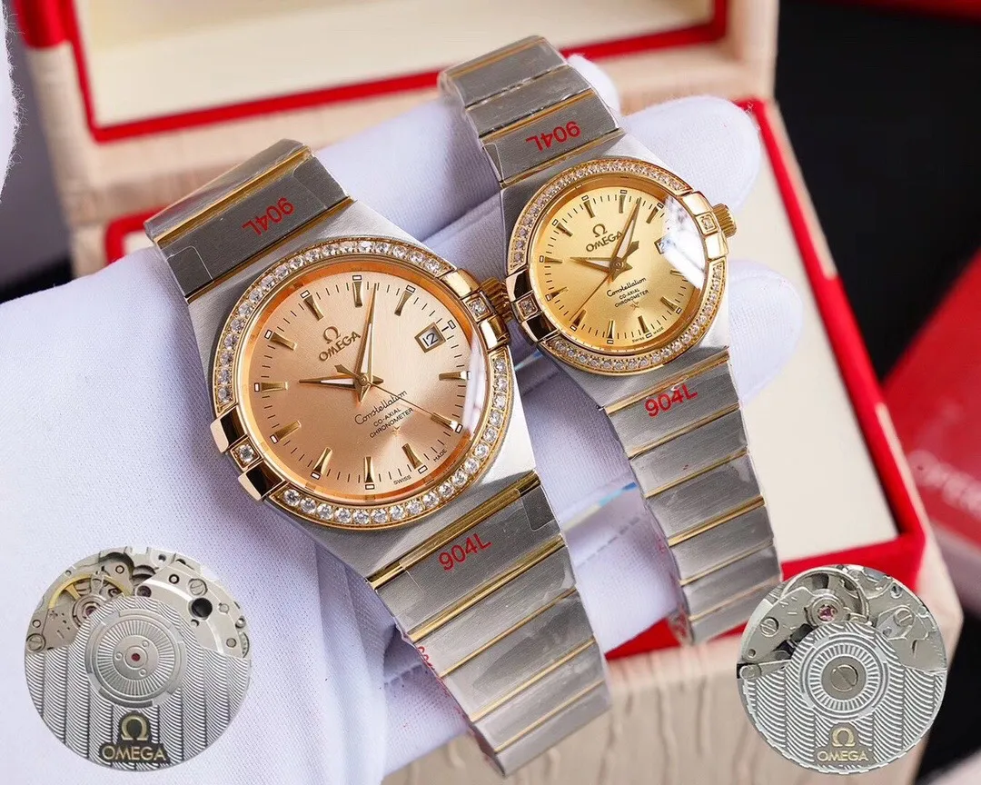 [High-end replica] 💰1920 one! OMEGA-OMEGA‼ The Constellation series displays a timeless and charming design concept with its famous "Griffes" and eye-catching dial. Elegant "Clous de Paris" literal design, calendar display function at 3 o'clock. Men's model: built-in imported 9015 movement mechanical (zero repair). Female model: built-in imported 9015 movement mechanical (zero repair)...Swiss quality 100% super waterproof luminous sapphire glass back design, size male 38mmx10.5, female 27mmx10.5 🔥Top product Excellent products 🔥