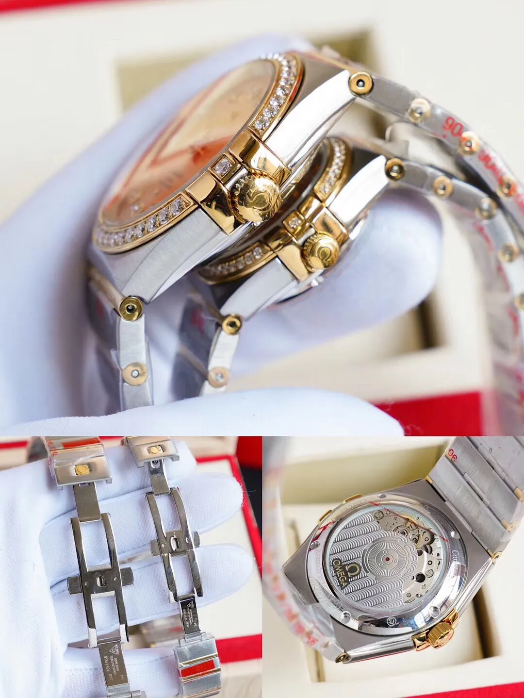 [High-end replica] 💰1920 one! OMEGA-OMEGA‼ The Constellation series displays a timeless and charming design concept with its famous "Griffes" and eye-catching dial. Elegant "Clous de Paris" literal design, calendar display function at 3 o'clock. Men's model: built-in imported 9015 movement mechanical (zero repair). Female model: built-in imported 9015 movement mechanical (zero repair)...Swiss quality 100% super waterproof luminous sapphire glass back design, size male 38mmx10.5, female 27mmx10.5 🔥Top product Excellent products 🔥