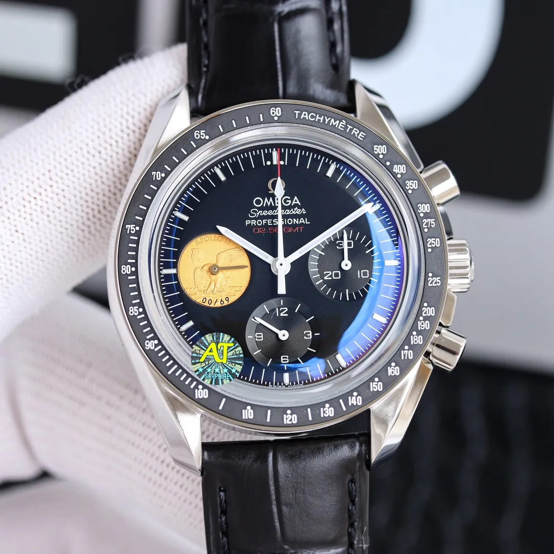 The new Omega Moon Landing Speedmaster is back [Professional Moon Watch] The core of the Speedmaster story is that Armstrong was taken to the moon (the watch was left in the space capsule). The case is made of imported 316 stainless steel, made of Lasha, with exquisite angles and three-dimensional clarity. It is equipped with a ceramic bezel. The luminous dial is made of luminous materials imported from Switzerland after repeated printing processes. It is paired with a sapphire crystal mirror on the lid. The case size is 42 mm and can be paired with a stainless steel strap or a "NATO" NATO military strap. The movement uses a classic manual winding chronograph movement (1863). Only after playing with a manual chronograph movement is it complete! You won’t know until you try!