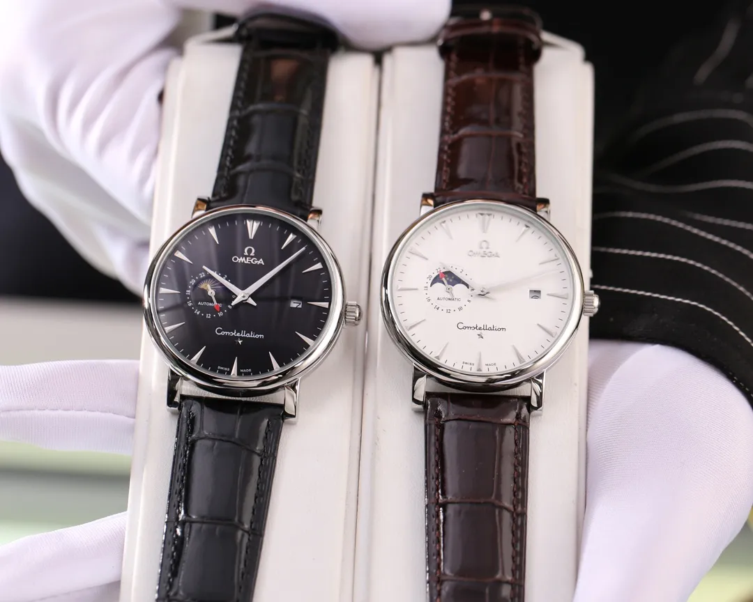 [Foreign trade import] 💰1200 Omega (top quality, outstanding debut) 🎉🎉9 stars [Type]: Fine men's watch (top) exquisite quality [Strap]: Genuine cowhide strap (durable) [Movement]: Top mechanical movement (stable) [Material]: Mineral super mirror (wear-resistant) Exquisite quality Generous style Excellent temperament Wisdom and exclusivity [Size]: 41mm in diameter and 12mm thick. Hot on the market! Welcome to reprint!