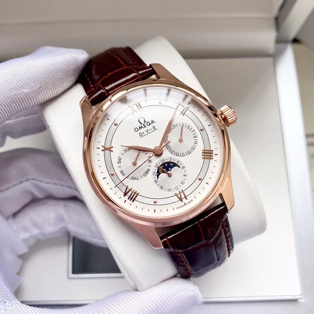 【Customized all-in-one machine】💰1720! Omega-Omega men's watch imported fully automatic 9015 all-in-one mechanical movement wear-resistant and scratch-resistant sapphire mirror 316L stainless steel case genuine calfskin strap fashionable design business casual size: diameter 40mm thickness 12mm