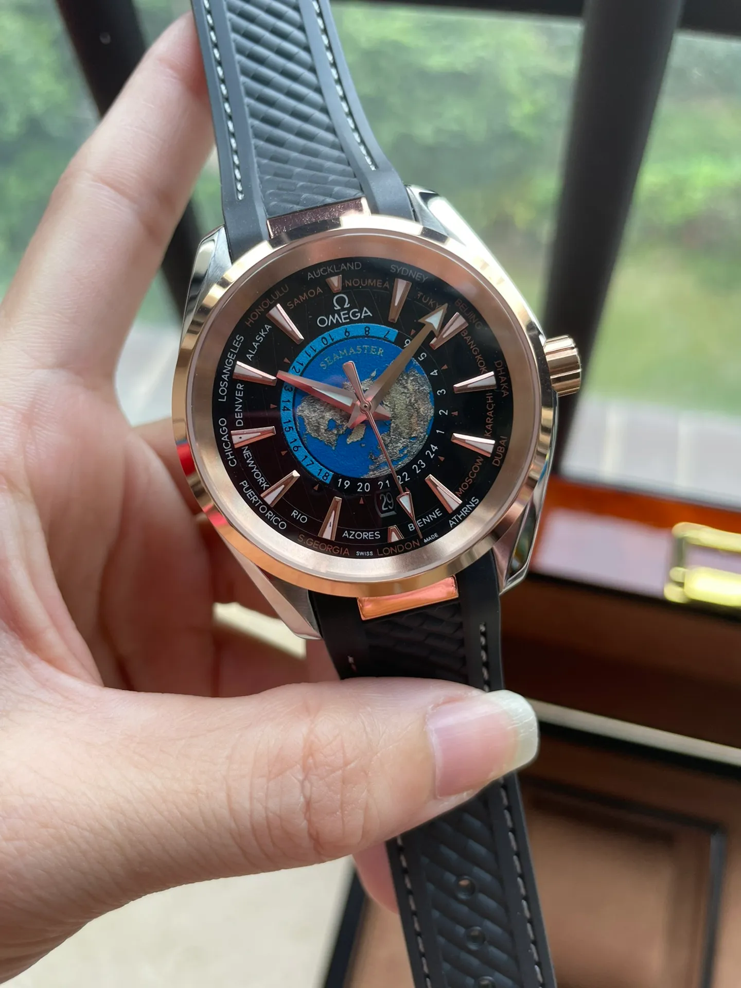 【High-end replica】💰1160! OMEGA-Omega Seamaster Series AQUA TEERA 150m 150m watch has a diameter of 41.5 mm (Earth surface - calendar display) 316L stainless steel original case (big factory case) original three-dimensional hour ding super luminous cowhide strap, rubber strap/316L stainless steel strap original buckle see-through fully automatic mechanical movement. Hot-selling items[strong]