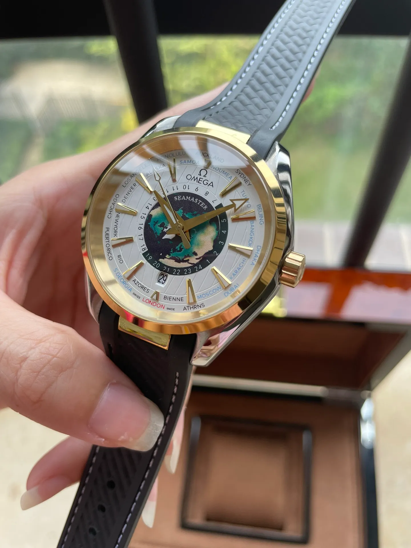 【High-end replica】💰1160! OMEGA-Omega Seamaster Series AQUA TEERA 150m 150m watch has a diameter of 41.5 mm (Earth surface - calendar display) 316L stainless steel original case (big factory case) original three-dimensional hour ding super luminous cowhide strap, rubber strap/316L stainless steel strap original buckle see-through fully automatic mechanical movement. Hot-selling items[strong]