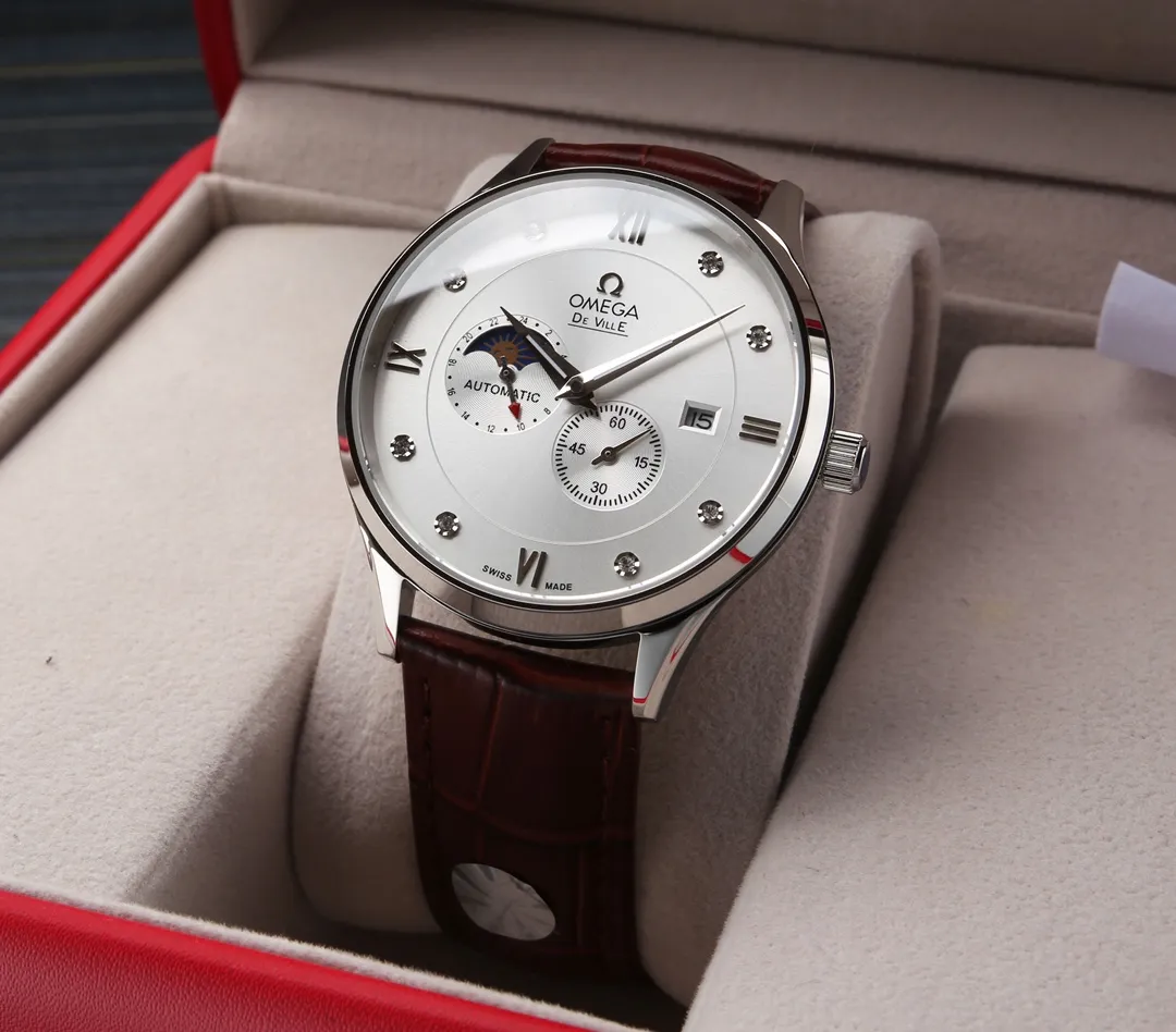 【Customized all-in-one machine】💰1920! The Omega Sun, Moon and Stars series is equipped with a customized version of the original imported 8219 movement (0 repairs and 0 after-sales), 24-hour/true moon phase display, 5-digit small seconds. Double sapphire glass mirror, Italian cowhide, table diameter 39X10m. 5 degrees waterproof! The elegant style instantly enhances a man's charm and is a symbol of taste and noble life! (Focus on original new machines) Focus on quality and never forget the original intention! Real display, produced by JH!