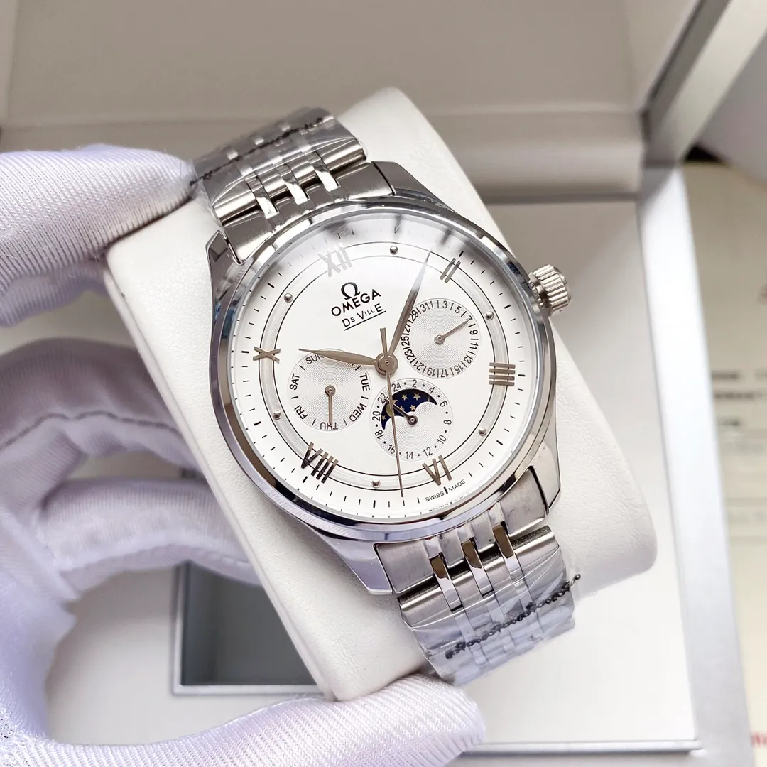 【Customized all-in-one machine】💰1720! Omega-Omega men's watch imported fully automatic 9015 all-in-one mechanical movement wear-resistant and scratch-resistant sapphire mirror 316L stainless steel case stainless steel strap fashion design business casual size: diameter 40mm thickness 12mm