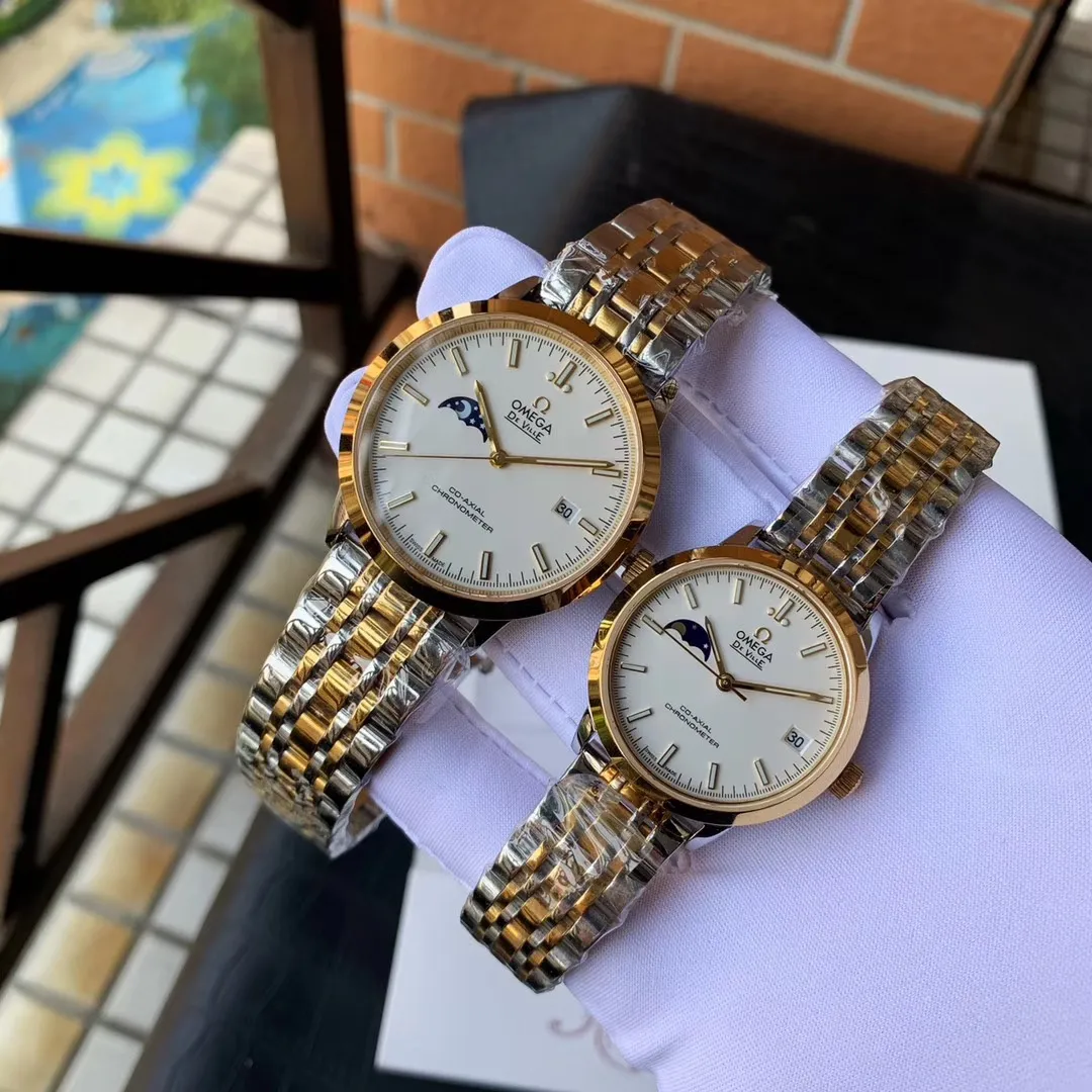 [Foreign trade import] 630 each. The most recommended Omega 💕couple watch 💕 brand new launch equipped with 9⃣ digits unique 🌞🌛 function and 24-hour configuration original imported 8215 moon camera movement 👍 zero repair sapphire crystal glass Imported from Italy 🐂Calfskin standard size 40mm for men and 34mm for women. Craftsmanship🏆Fashionable and elegant, it’s yours🔥Top-quality products are constantly produced🔥